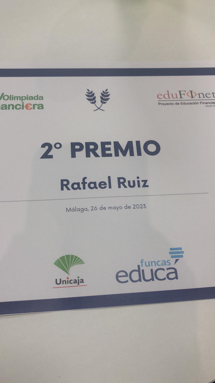 Premio XIV Olimpiada Financiera del Proyecto Edufinet